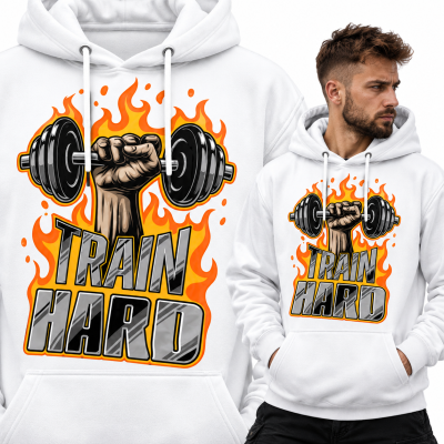 BLUZA Z KAPTUREM NA SIŁOWNIĘ  TRAIN HARD
